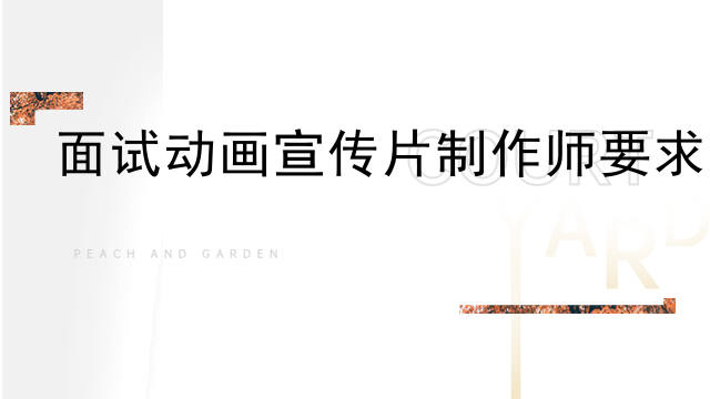 面试动画宣传片制作师要求