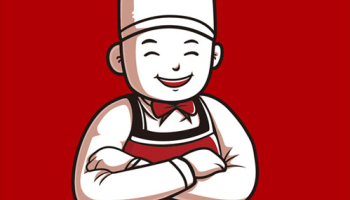 酱骨头米饭外卖卡通logo设计